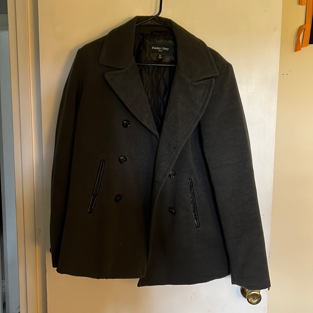 Paisley & Gray charcoal pea coat - medium slim fit